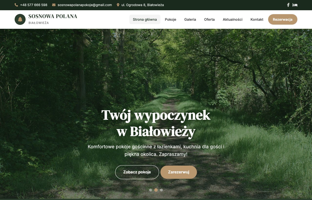 Strona internetowa Sosnowa Polana Białowieża - realizacja Strona za 2 tys